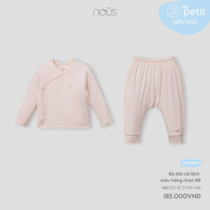 Nous Newborn Bộ quần áo dài tay Nous màu hồng dành cho bé gái