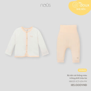 Nous Newborn Bộ dài tay dài tay chất liệu Nu DOUX màu sắc cho bé trai, gái đồ chính hãng