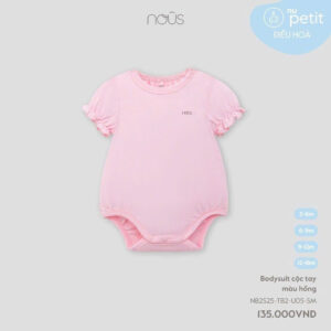 Nous Baby Bodysuit Nous cộc tay màu hồng đáng yêu cho bé 0-12 tháng