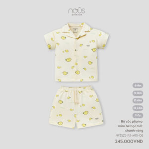 Nous Baby Bộ quần áo cộc tay pijama cho bé trai, bé gái phối nhiều màu sắc dễ thương từ 0-3 tuổi