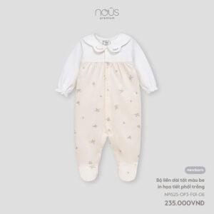 Nous Newborn Bộ quần áo liền thân có tất phối màu sắc in họa tiết dễ thương dành cho bé yêu
